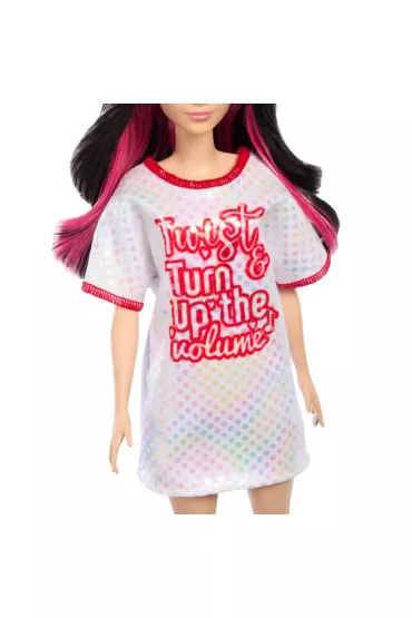 Barbie Fashionistas. Lalka Sukienka kropki HRH12 Mattel