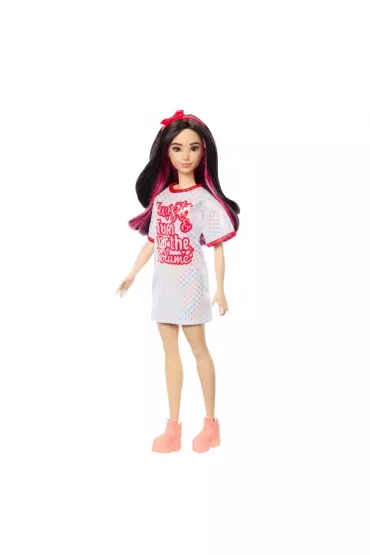 Barbie Fashionistas. Lalka Sukienka kropki HRH12 Mattel