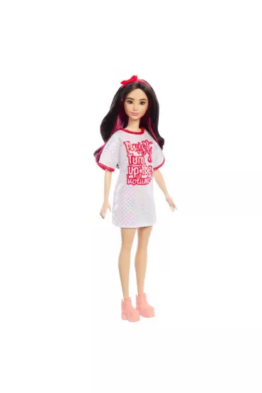 Barbie Fashionistas. Lalka Sukienka kropki HRH12 Mattel