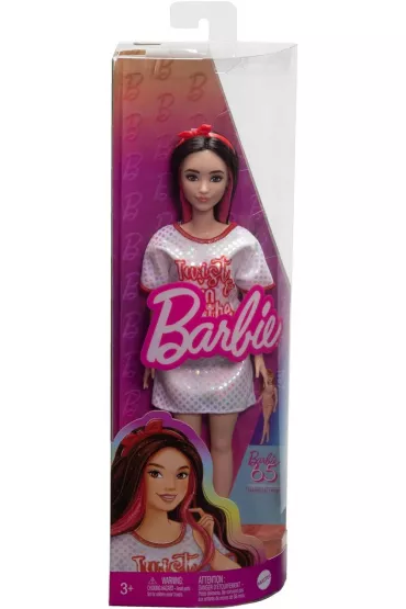 Barbie Fashionistas. Lalka Sukienka kropki HRH12 Mattel