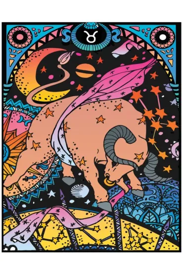 Kolorowanka welwetowa A4 Zodiak Byk