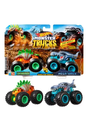 ミニカー Hotwheels MONSTER TRUCKS Hot Wheels - wózek transportowy Monster Trucks w zestawie 3