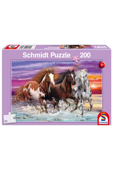Puzzle 200 el. Trzy dzikie konie Schmidt