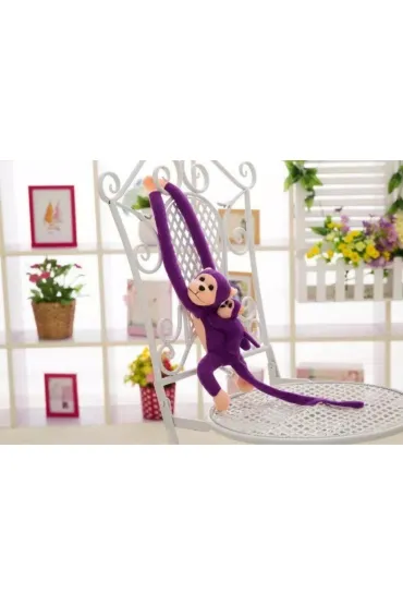 Maskotka ma�pka z dzieckiem fioletowa 90cm LeanToys
