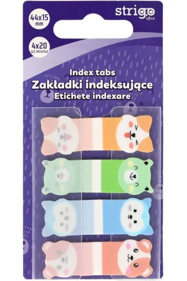 Strigo Zak�adki indeksuj�ce Misie 44x15mm 80 kartek 80 szt.