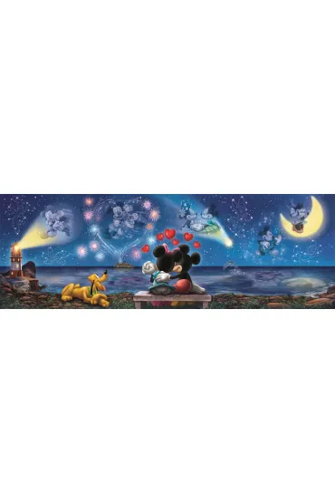 Puzzle 1000 el. Panorama - Mickey & Minnie Clementoni