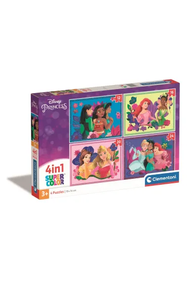 Puzzle 4w1 - SuperColor. Disney Princess (12+16+20+24 el.) Clementoni