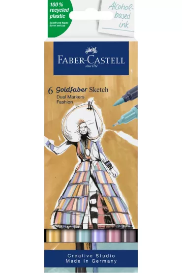 Faber-Castell Pisak dwustronny Goldfaber fashion 6 szt.