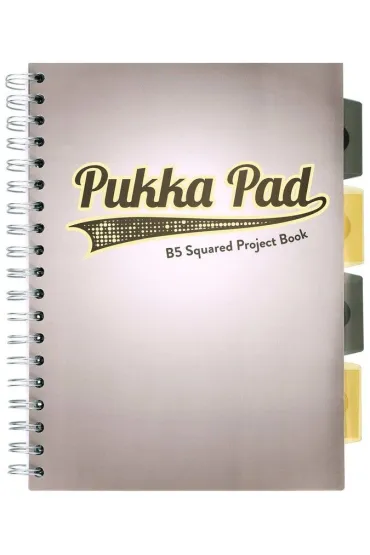 Pukka Pad Project Book B5 Grey Design Szary kratka, 80g 100 kartek