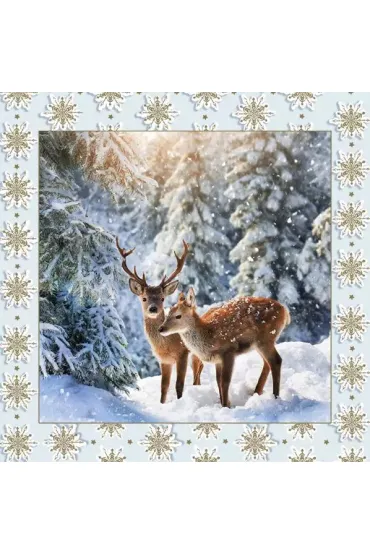Serwetki Lunch Daisy BN - Roedeers Couple in Winter Forest SDGW023801