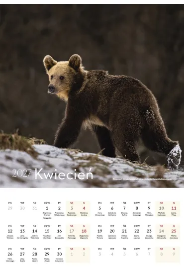 Kalendarz 2027 Bieszczady wieloplanszowy
