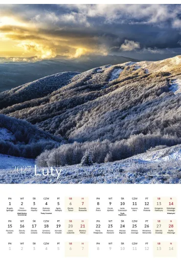 Kalendarz 2027 Bieszczady wieloplanszowy