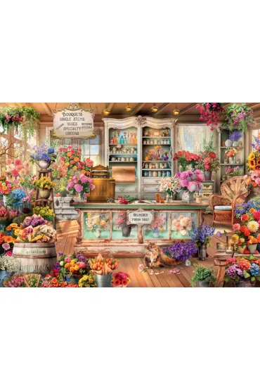 Puzzle 1000 el. Kot w kwiaciarni Ravensburger