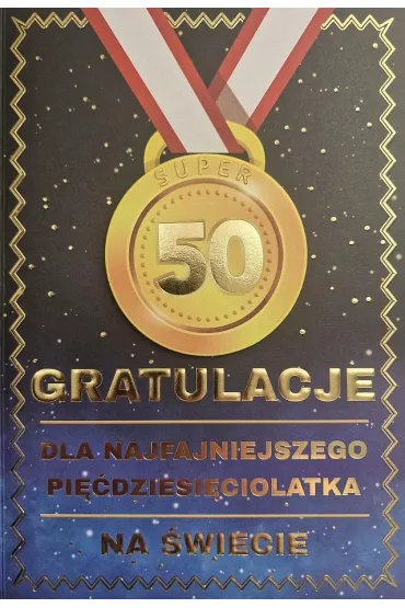 Yeku Karnet Urodziny 50 medal m�skie