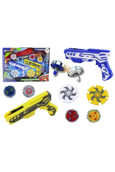 Zestaw pistolet�w wyrzutnia + 4 metaloe kr��ki LeanToys