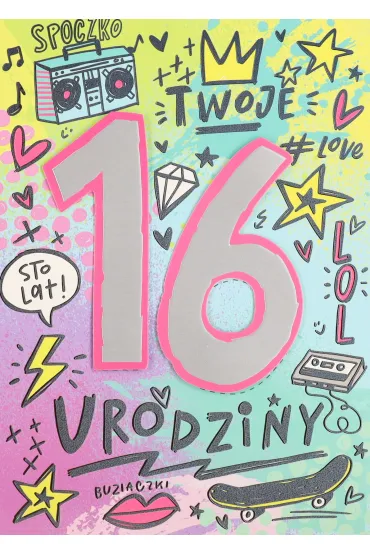 Pan Dragon Karnet B6 Urodziny 16 HM200-2462