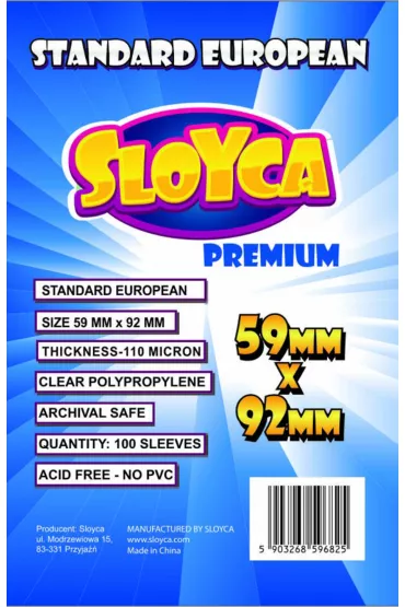 Sloyca Koszulki Standard European Premium 59x92 mm 100 szt.