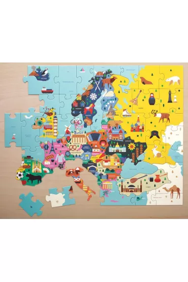Puzzle Mapa Europy z elementami w kszta�cie pa�stw 5+ Mudpuppy
