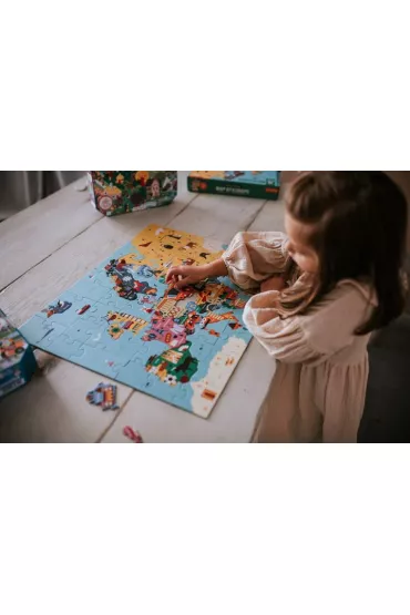 Puzzle Mapa Europy z elementami w kszta�cie pa�stw 5+ Mudpuppy