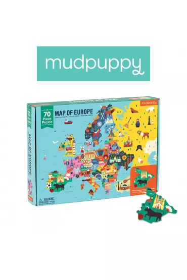 Puzzle Mapa Europy z elementami w kszta�cie pa�stw 5+ Mudpuppy