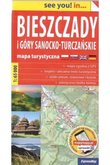 see you! in? Mapa turystyczna Bieszczady i G�ry Sanocko-Turcza�skie 1:65 000