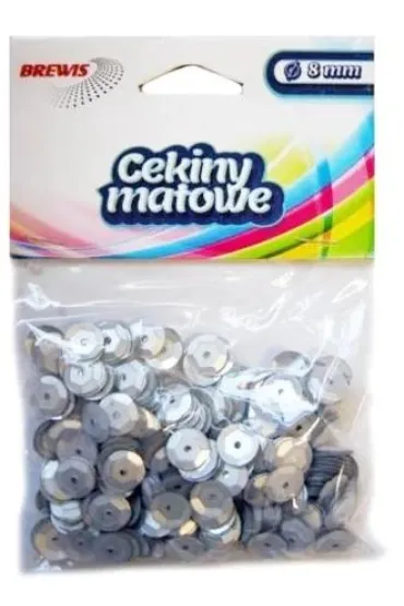 Cekiny matowe M20 srebrne 8mm, 10g