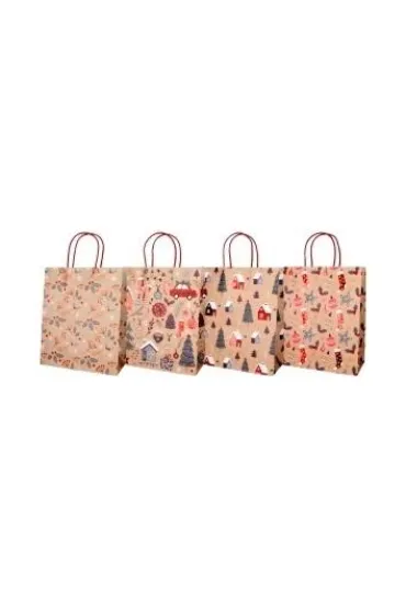 incood. Torba prezentowa 26x32 cm kraft domki, ga��zki