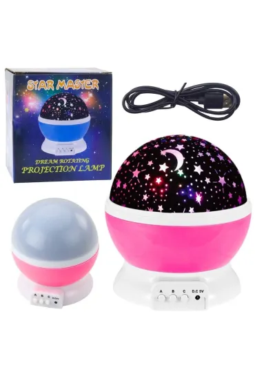 LeanToys Projektor gwiazd obrotowy LED r�owy