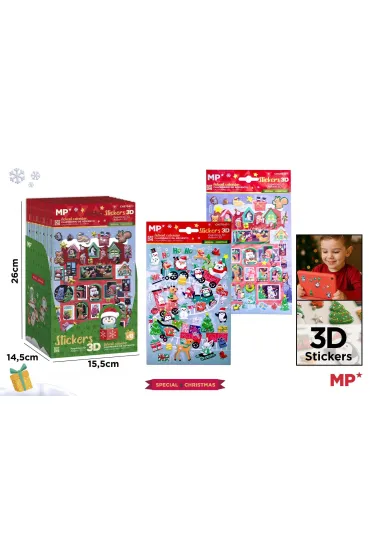 Mp Main Paper Naklejki �wi�teczne 3D 1szt.mix