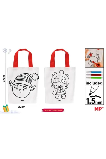Mp Main Paper Torba �wi�teczna do malowania + flamastry - elf