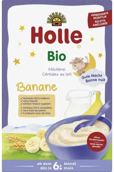 Holle Kaszka manna mleczno-bananowa bez dodatku cukr�w od 6. miesi�ca 250 g Bio