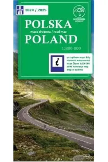 Polska mapa drogowa 2024/2025 1:800 000