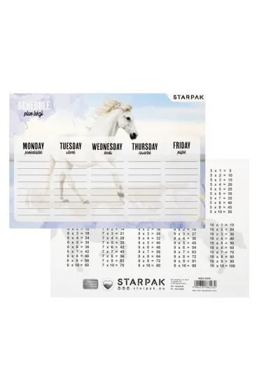 Starpak Plan lekcji z tabliczk� mno�enia Horses 25 szt.