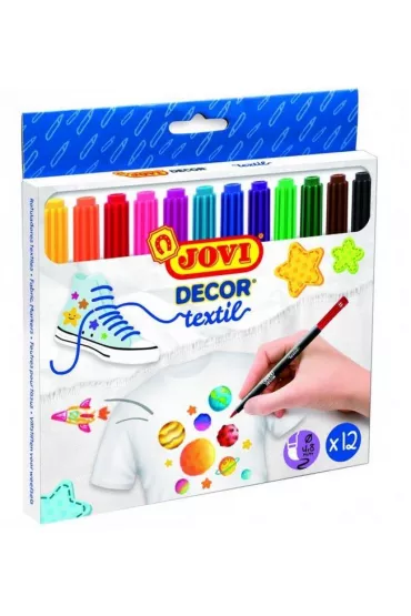 Jovi Flamastry dekoracyjne do tkanin 12 kolor�w