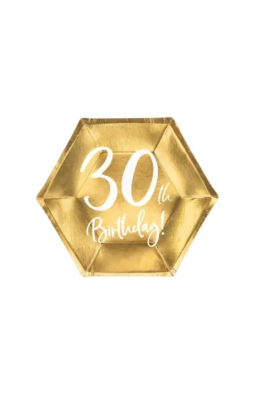 PartyDeco Talerzyki 30th Birthday 20 cm 6 szt.