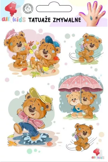 Tatuae zmywalne dla dzieci Sodkie misie All4Kids