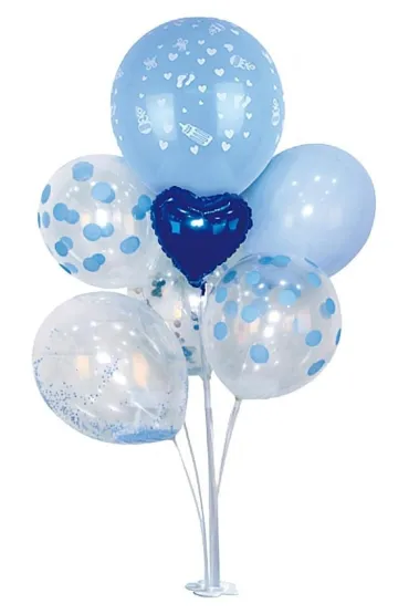 Zestaw balon�w niebieski 7 szt mix PARTY GO - 85cm, niebieskie, Zestaw balon�w Party Go, 7 szt