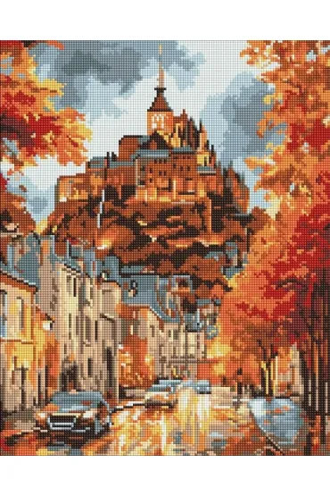 Ideyka Diamentowa mozaika - Jesienne Miasteczko 40x50cm