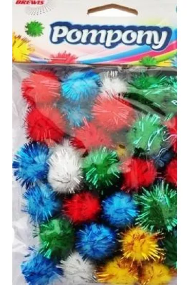 Pompony metaliczne mix 2cm