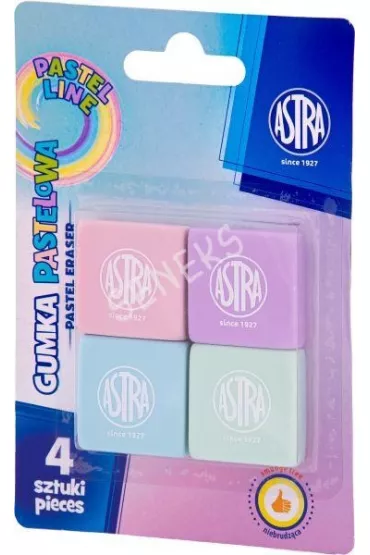 Astra Gumka kwadratowa pastelowa Pastel Line 4 szt.