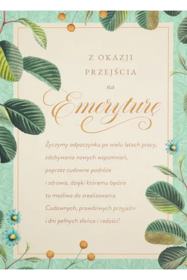 Karnet okazjonalny B6 z kopert� Emerytura PAN DRAGON KB6-1877