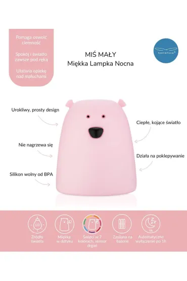 Rabbit&Friends Lampka Mi� ma�y r�owy