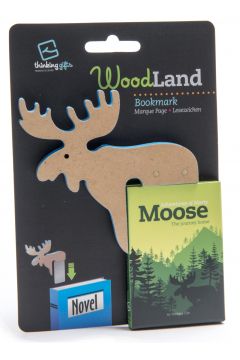Thinking Gifts Zakadka drewniana do ksiki WoodLand Moose - o niebieski