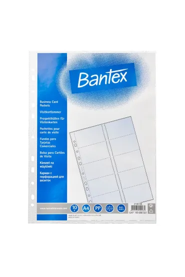 Bantex KOSZULKA NA 20 WIZYT�WEK A4 PP, 100mic.   10SZT