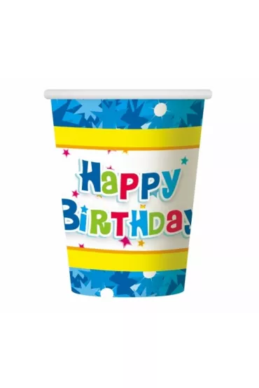 Godan Kubki papierowe Happy Birthday 270ml 6 szt.