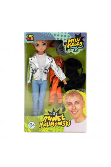 InfluHeroes Lalka Pawe Malinowski, akcesoria TopKiz