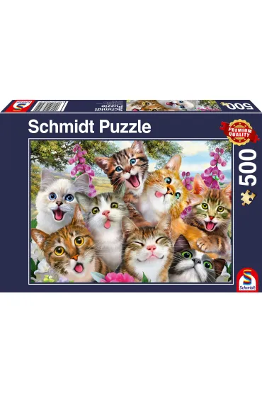 Puzzle 500 el. Koty robi� selfie Schmidt
