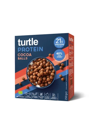 Turtle Kulki proteinowe kakaowe bezglutenowe 250 g Bio