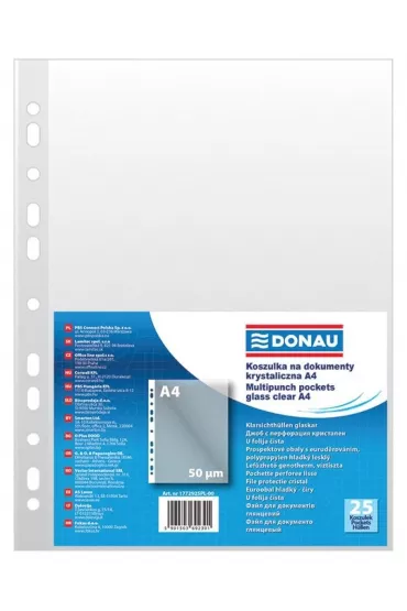 Donau Koszulki PP A4 krystal 50mikr 25 szt.
