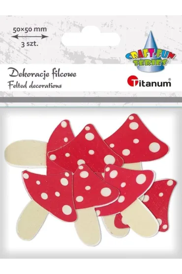 Titanum Drewniane muchomory 42 x 50 mm 8 szt.